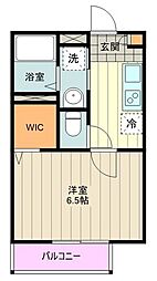 YOU 1Kの間取図画像