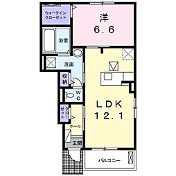 コリーヌメゾンA 1LDKの間取図画像