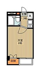 カーサ・スッド 1Kの間取図画像