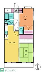 グラスフローラ 2LDKの間取図画像
