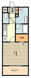 ファルケヴィラ 1Kの間取図画像