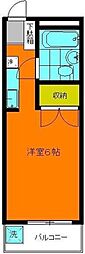 スカイハイツ勝沼 1Kの間取図画像