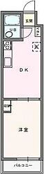 エルベール新町2号館 1DKの間取図画像