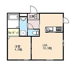 フレイグランス東青梅 1LDKの間取図画像