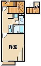 レオネクストメイプル 1Kの間取図画像