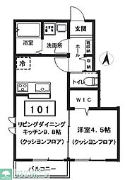 レトナー昭島 1LDKの間取図画像