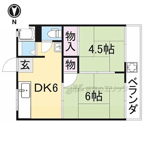 奈良県奈良市百楽園3丁目(賃貸アパート2DK・2階・34.02㎡)の写真 その2