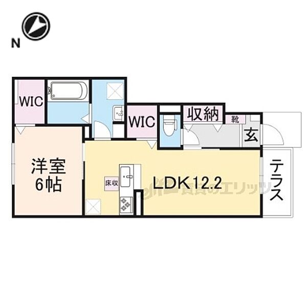 奈良県生駒市西松ケ丘(賃貸アパート1LDK・1階・48.61㎡)の写真 その2