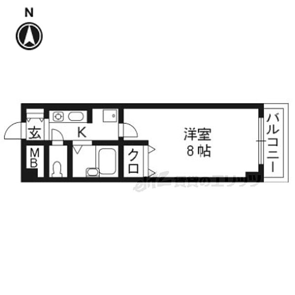 フロンティア長尾 310｜大阪府枚方市長尾荒阪2丁目(賃貸マンション1K・3階・24.00㎡)の写真 その2