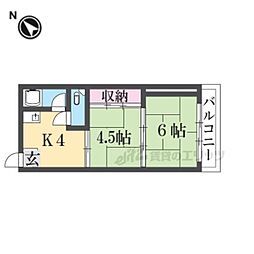 壱分マンション 2DKの間取図画像