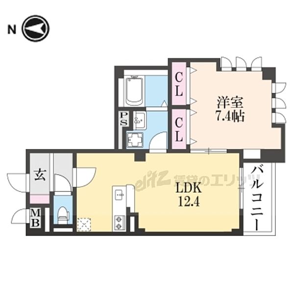 プラトウハウス 201｜奈良県奈良市大安寺2丁目(賃貸マンション1LDK・2階・47.76㎡)の写真 その2