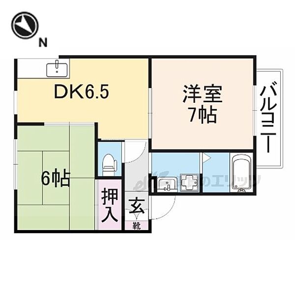 ウィンディア秋 102｜大阪府枚方市大垣内町3丁目(賃貸アパート2DK・1階・46.30㎡)の写真 その2