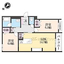 奈良県奈良市学園北1丁目（賃貸マンション2LDK・2階・65.43㎡） その2