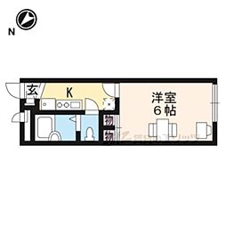レオパレス西大寺LR 1Kの間取図画像