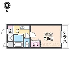 メルシー 1Kの間取図画像
