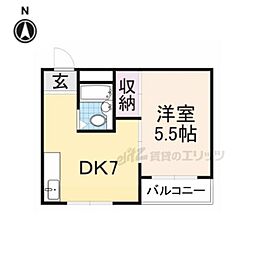 ヨネダマンション 1DKの間取図画像