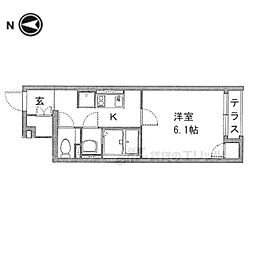 CLEINO聡 1Kの間取図画像