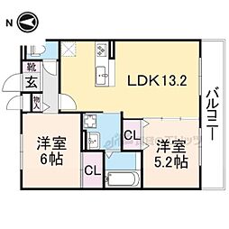こじか 2LDKの間取図画像