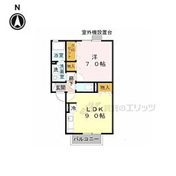 エミネンスB 1LDKの間取図画像