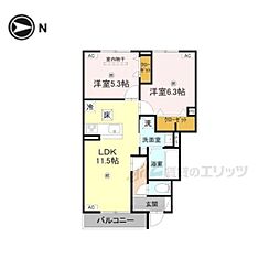アムフル 2LDKの間取図画像