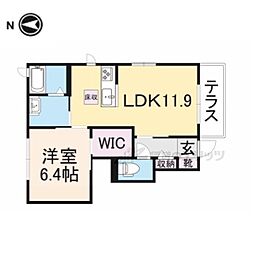 ヴィルヌーブA 1LDKの間取図画像