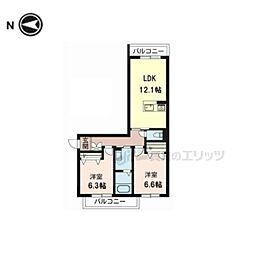 シャーメゾンFUJIMOTO 2LDKの間取図画像