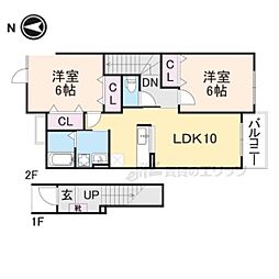 プリベドゥース 2LDKの間取図画像