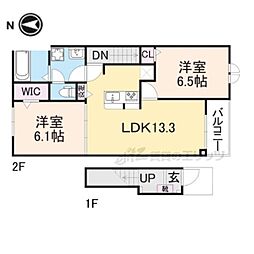 グランメゾンN 2LDKの間取図画像