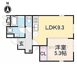 アスピリア天理 1LDKの間取図画像