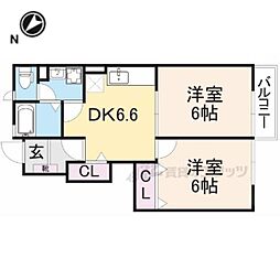 フォンテーヌN-2 2DKの間取図画像