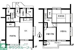 第一パラス鐘増 4DKの間取図画像