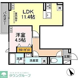 セレスティア桜上水 1LDKの間取図画像