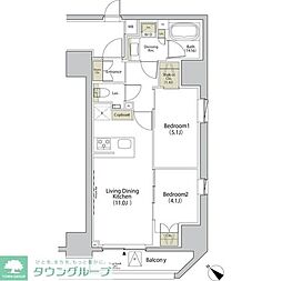 ザ・パークハビオ江古田 1LDKの間取図画像