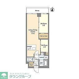 ASYLCOURT練馬中村橋 2LDKの間取図画像