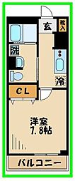 ベルク経堂壱番館 1Kの間取図画像