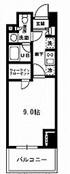 レジディア杉並方南町 1Kの間取図画像