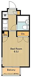 サンパレス中野 1Kの間取図画像