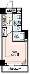 プレール・ドゥーク練馬中村橋 1Kの間取図画像