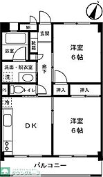 サンライトビル 2DKの間取図画像
