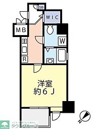 グランヴァンメトロ-1 1Kの間取図画像