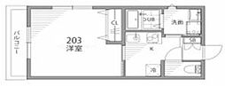 TIK中野2 1Kの間取図画像