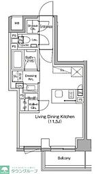 ザ・パークハビオ中野新橋 ワンルームの間取図画像