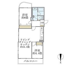 ブライトテラスTYT 2LDKの間取図画像
