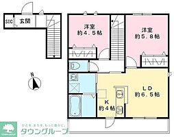 カサベルデ高円寺 2LDKの間取図画像