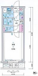 JR総武線 高円寺駅 徒歩10分の賃貸マンション 3階1Kの間取り