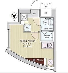 JR総武線 高円寺駅 徒歩12分の賃貸マンション 3階ワンルームの間取り