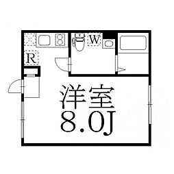 RITZ KAGURAZAKA 2階ワンルームの間取り