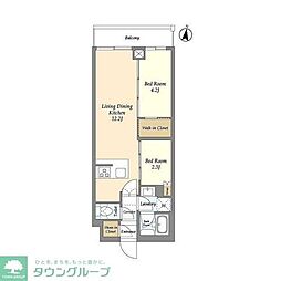 アジールコート練馬中村橋 2LDKの間取図画像