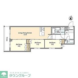 ASYLCOURT練馬中村橋 3LDKの間取図画像