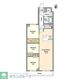アジールコート練馬中村橋 3LDKの間取図画像
